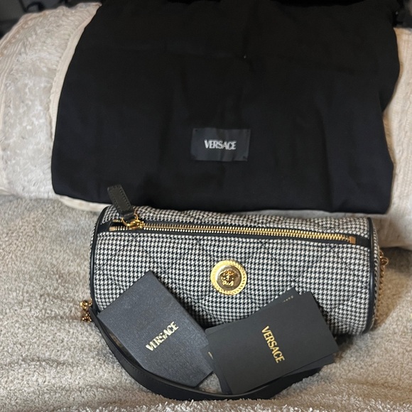 Versace Handbags - NWT Versace Houndstooth Mini Barrel Bag BRAND NEW